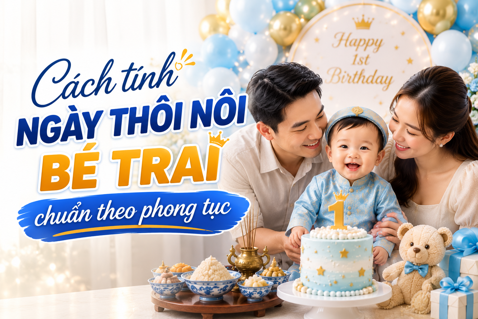Cách tính ngày thôi nôi bé trai chuẩn theo phong tục Việt Nam