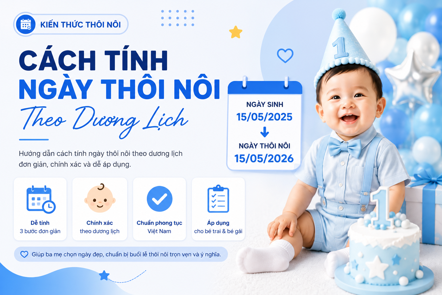 Hướng dẫn cách tính ngày thôi nôi theo dương lịch đơn giản