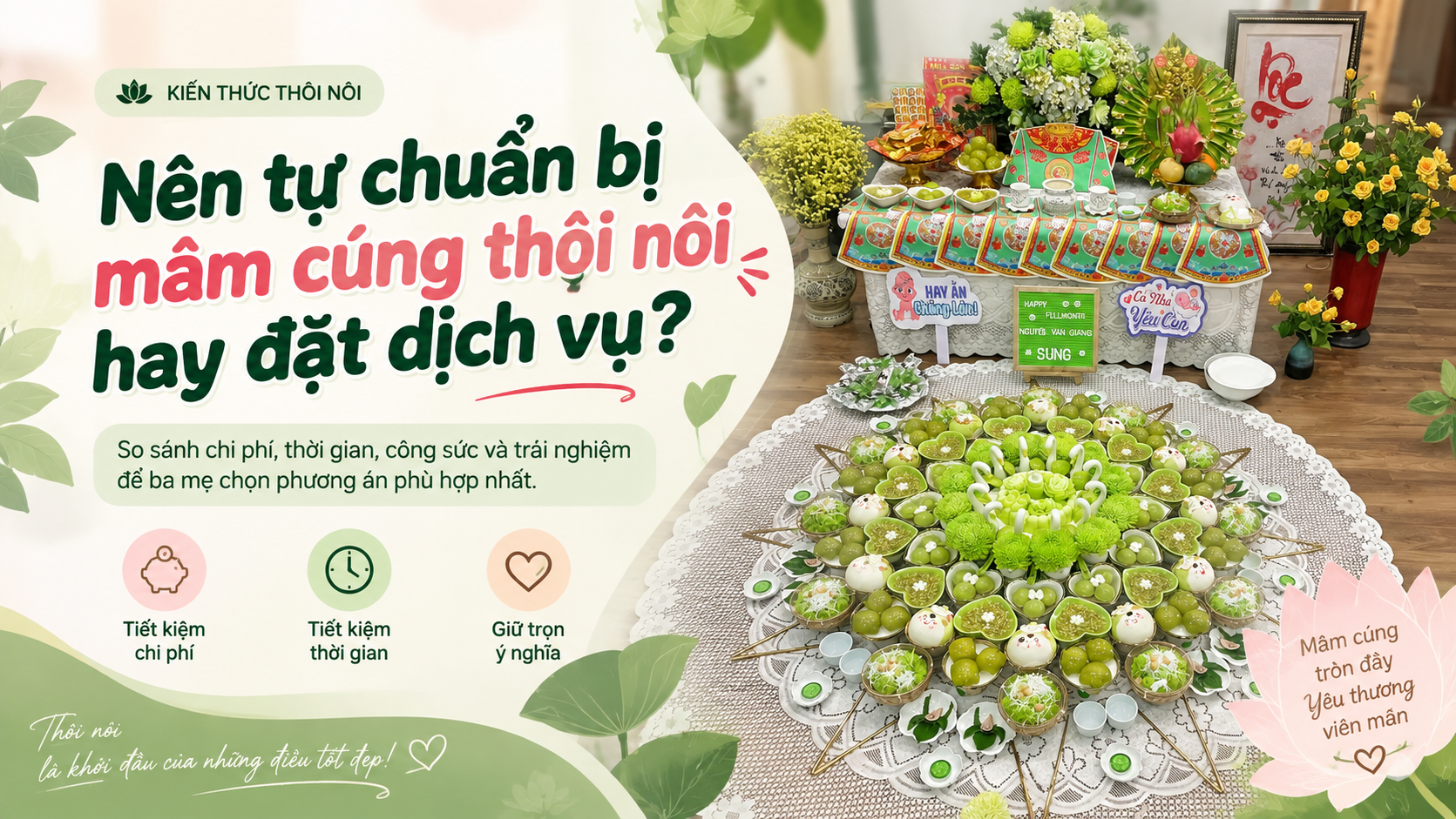 Nên tự chuẩn bị mâm cúng thôi nôi hay đặt dịch vụ?